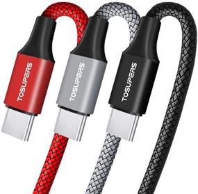 img 4 attached to 🔌 10ft USB C Cable 3-Pack: Fast Charging Nylon Braided Charger Cord for Samsung Galaxy, LG Stylo, and More