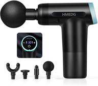 💪 powerful mini massage gun for deep tissue relief - hmedg percussion muscle massager with customized time, 0.8lb weight, single-hand operation, 8 hours longevity, and brushless motor logo