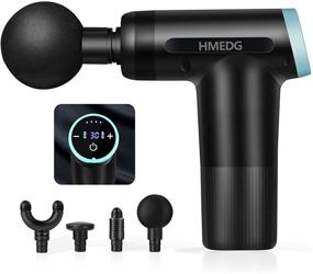 img 4 attached to 💪 Powerful Mini Massage Gun for Deep Tissue Relief - HMEDG Percussion Muscle Massager with Customized Time, 0.8lb Weight, Single-Hand Operation, 8 Hours Longevity, and Brushless Motor