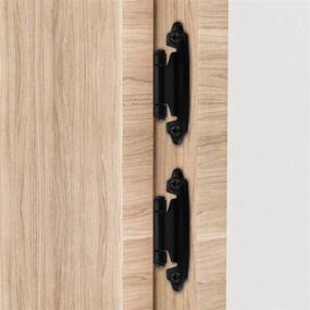 img 2 attached to 🔑 Furniware 1/2" Overlay Cabinet Hinges: Self Closing Surface Mount for Kitchen Cupboard - Matte Black (Pack of 10)