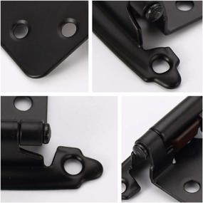 img 1 attached to 🔑 Furniware 1/2" Overlay Cabinet Hinges: Self Closing Surface Mount for Kitchen Cupboard - Matte Black (Pack of 10)