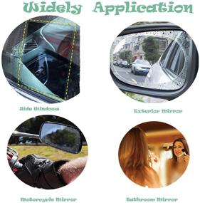 img 1 attached to 🚗 6 шт. Пленка нано для автомобильного зеркала - заднего вида и бокового окна - антипротивотуманная, антибликовая, антицарапающаяся - прозрачные защитные наклейки для безопасного вождения - HD зеркальная пленка окна