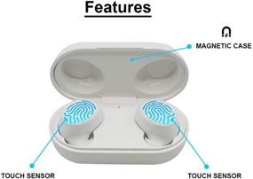 img 3 attached to 🎧 Беспроводные наушники Dualpow Nanobuds Bluetooth 5.0: сенсорное управление, воспроизведение до 20 часов, автоподключение - белые