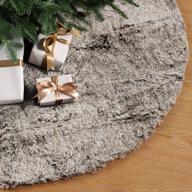 🎄 gmoegeft christmas tree skirt: 48-inch brown plush faux fur xmas holiday decors & ornaments logo