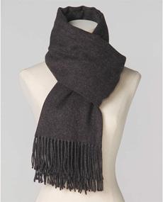 img 2 attached to Krono Krown Unisex Cashmere Feel Pashmina Wrap: Soft, Thick, Classic Long Shawl for Winter Warmth with Fringe Scarf