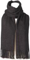 krono krown unisex cashmere feel pashmina wrap: soft, thick, classic long shawl for winter warmth with fringe scarf logo