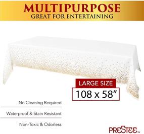 img 2 attached to White Plastic Tablecloth - 4 Pack - 54 X 108 - Gold Dot Disposable Tablecloths