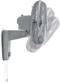 img 2 attached to Lasko M12900 Oscillating 12 inch Wall Mount Fan: Powerful Indoor Cooling in Light Grey