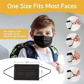 img 2 attached to 👶 100PCS Kids Disposable Face Mask: Children's Black Safety Masks for Effective Protection