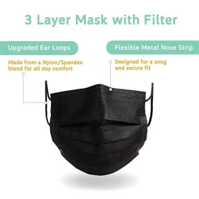 img 1 attached to 👶 100PCS Kids Disposable Face Mask: Children's Black Safety Masks for Effective Protection