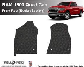 img 3 attached to 🔩 YelloPro Автоматическая коврик специальной посадки для 2019-2020 Dodge Ram 1500 Quad Cab - Противоскользящая защита от всех погодных условий - Первый ряд (сиденья ведрообразной формы)