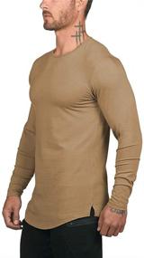 img 3 attached to Longline Bodybuilding Tshirts Reflective Crewneck Men's Clothing and Shirts