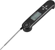 amexia waterproof instant read digital meat thermometer with alarm, green display, and lighted display - ideal for kitchen, bbq, grill, candy, baking logo