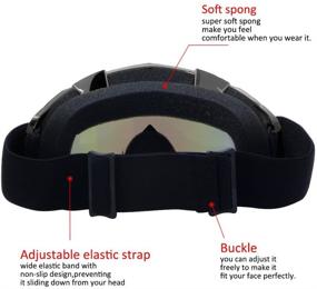 img 2 attached to Motorcycle Goggles Dirt Bike Goggles Motocross Goggles Windproof ATV Goggles Dustproof Dirtbike Goggle Offroad Goggles Anti-Scratch Dirtbike Goggles PU Resin Skiing Goggles (Black Frame Color Lens)