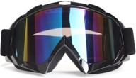 motorcycle goggles dirt bike goggles motocross goggles windproof atv goggles dustproof dirtbike goggle offroad goggles anti-scratch dirtbike goggles pu resin skiing goggles (black frame color lens) logo