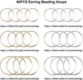 img 2 attached to 📿 60pcs TopBine Beading Hoop Earrings for Jewelry Making - Round Hoops 20MM/25MM/30MM, Bulk Supplies and Findings for DIY Craft Earring Jewelry