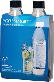 img 4 attached to 🍾 SodaStream Black 1L Slim Carbonating Bottles Twin Pack: Double the Fizz, Double the Fun!