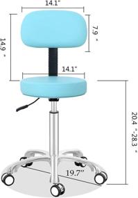 img 1 attached to 🪑 Versatile Drafting Stool Rolling Chair: Ideal for Dentists, Hairdressers, and More! (Light Green, No Foot Ring)