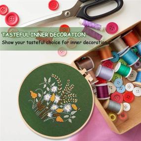 img 2 attached to 🧵 Embroidery Starter Kit (4 Sets) with Stamped Floral Pattern Cloth, Embroidery Hoop, Sewing Needles, Colorful Floss, and Instructions - Ideal for DIY Sewing Beginners, Adults, and Kids