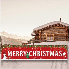 img 4 attached to Feiwo Large Christmas Banner, Outdoor & Indoor Hanging Decor, 🎄 Merry Xmas Sign for Huge Home Party Decoration (Christmas Tree Theme)