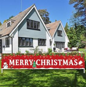 img 2 attached to Feiwo Large Christmas Banner, Outdoor & Indoor Hanging Decor, 🎄 Merry Xmas Sign for Huge Home Party Decoration (Christmas Tree Theme)