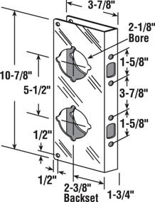 img 1 attached to Bronze Door Reinforcer Lock and Repair Kit – Enhance Home Security, Prevent Unauthorized Entry, and Reinforce Doors - 5-1/2 in, 2-3/8 in. x 1-3/4 in | Prime-Line U 10750