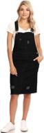 👗 anna-kaci junior womens adjustable strap denim overall dress with distressed finish logo