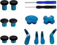 🎮 e-mods gaming 12 in 1 - blue metal mod 6 swap thumbsticks joysticks, 4 paddles & 2 dpads with open tool for xbox one elite controller - model 1698 logo
