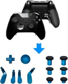 img 3 attached to 🎮 E-MODS GAMING 12 in 1 - Blue Metal Mod 6 Swap Thumbsticks Joysticks, 4 Paddles & 2 Dpads with Open Tool for Xbox One Elite Controller - Model 1698