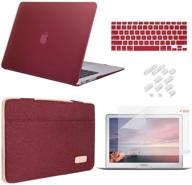 icasso macbook pro 15 inch case bundle 5 in 1 - 2019, 2018, 2017, 2016 release model a1990/a1707 - hard plastic case, sleeve, screen protector, keyboard cover & dust plug - compatible with macbook pro 15 - wine red логотип