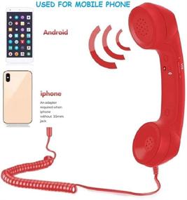 img 3 attached to 🎧 Ретро-трубка: Анти-радиационный мини-микрофон-динамик 3,5 мм для iPhone/iPad и мобильных телефонов - Красный