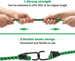 img 1 attached to 🔗 4 Pack Heavy Duty Bungee Straps, RIO Direct 32 Inch Bungee Cords with Hooks for Outdoor Activities, Luggage Rack, Camping, Tents, Cargo