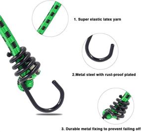 img 2 attached to 🔗 4 Pack Heavy Duty Bungee Straps, RIO Direct 32 Inch Bungee Cords with Hooks for Outdoor Activities, Luggage Rack, Camping, Tents, Cargo