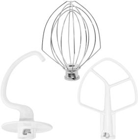 img 4 attached to Complete Repair Set for K45DH, K45WW, and K45B Stand Mixers - Upgrade 🔧 your Kitchen Aid KSM150 with Coated Anti-stick Dough Hook, Flat Beater, and Wire Whip