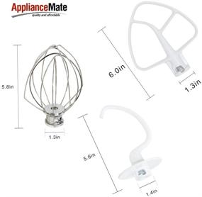 img 3 attached to Complete Repair Set for K45DH, K45WW, and K45B Stand Mixers - Upgrade 🔧 your Kitchen Aid KSM150 with Coated Anti-stick Dough Hook, Flat Beater, and Wire Whip