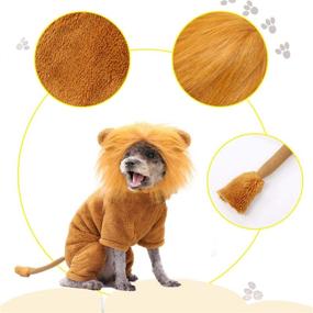 img 1 attached to 🦁 BWOGUE Dog Lion Costume: Pet Halloween Cosplay Dress for Dogs & Cats - Warm Animal Fleece Hoodie Outfits