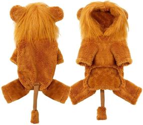 img 2 attached to 🦁 BWOGUE Dog Lion Costume: Pet Halloween Cosplay Dress for Dogs & Cats - Warm Animal Fleece Hoodie Outfits