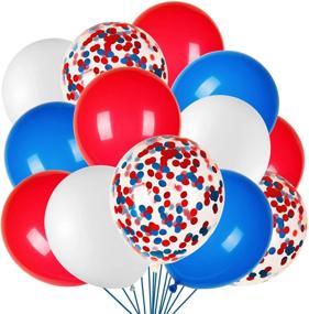 img 4 attached to 🎈 Vibrant JOYYPOP 80Pcs Red White and Blue Latex Balloons + Confetti: Perfect 4th of July Décor, Independence Day Anniversary Celebration