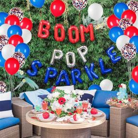 img 2 attached to 🎈 Vibrant JOYYPOP 80Pcs Red White and Blue Latex Balloons + Confetti: Perfect 4th of July Décor, Independence Day Anniversary Celebration