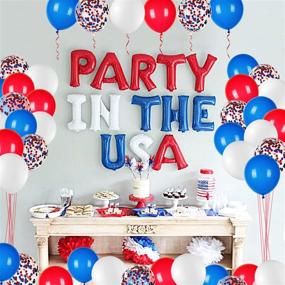 img 3 attached to 🎈 Vibrant JOYYPOP 80Pcs Red White and Blue Latex Balloons + Confetti: Perfect 4th of July Décor, Independence Day Anniversary Celebration