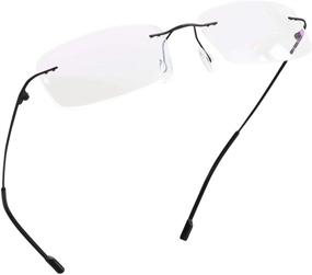 img 4 attached to 👓 LifeArt Blue Light Blocking Glasses: Reduce Eyestrain and Enhance Style with Rimless Frame, Tinted Lens and Diamond Accent – Ideal for Men and Women (Black, No Magnification)