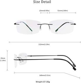 img 1 attached to 👓 LifeArt Blue Light Blocking Glasses: Reduce Eyestrain and Enhance Style with Rimless Frame, Tinted Lens and Diamond Accent – Ideal for Men and Women (Black, No Magnification)