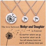 🌼 silver mother daughter dandelion pendant necklace set - matching mommy, daughter jewelry for back to school gifts - ideal for mother, mom, daughter, girls logo