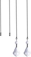 💡 set of 2 clear crystal prisms ceiling fan pull chains - hanging lights ceiling pull chain with 2 bonus chain extensions - adjustable length логотип