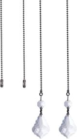 img 4 attached to 💡 Set of 2 Clear Crystal Prisms Ceiling Fan Pull Chains - Hanging Lights Ceiling Pull Chain with 2 Bonus Chain Extensions - Adjustable Length