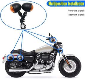 img 2 attached to 🏍️ BLUERICE Мотоциклетные поворотники Bullet мигалки индикаторы - Указательные огни янтарного цвета для Спортстера, Крузера, Боббера, Чоппера, Харлей, Хонда, Ямаха, Кавасаки, Сузуки, БМВ (1 ПАРА) - ЧЕРНЫЙ