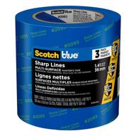 🖌️ scotchblue sharp lines painter's tape, 1.41 inch x 60 yard, 3 rolls - achieve precise results effortlessly! logo