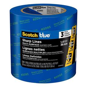 img 4 attached to 🖌️ ScotchBlue Sharp Lines Painter's Tape, 1.41 inch x 60 yard, 3 Rolls - Achieve precise results effortlessly!