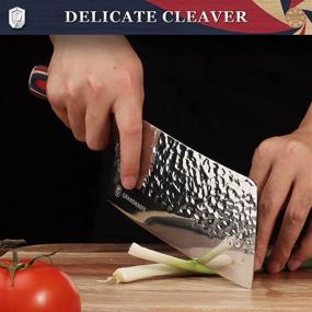 img 1 attached to 🔪 GRANDKNIFE 7 Inch Meat Cleaver: Premium German Stainless Steel Cleaver Knife for Home & Restaurant Chefs