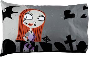 img 1 attached to Jay Franco Disney Nightmare Before Christmas Grave Yard Reversible Pillowcase: Featuring 💀 Jack Skellington and Sally - Kids Super Soft Bedding - Official Disney Product